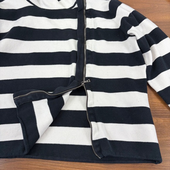 Lane Bryant Black White Striped Asymmetrical Zip Sweater Womens Plus Size 18 20 - Picture 6 of 13